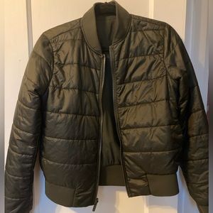 Lululemon Puffy Bomber Jacket Reversible Dark Green